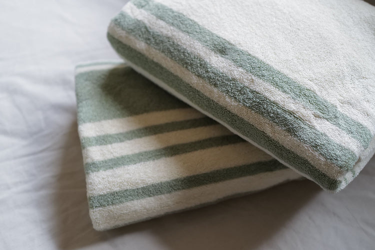Bath Towel Sage Lines I