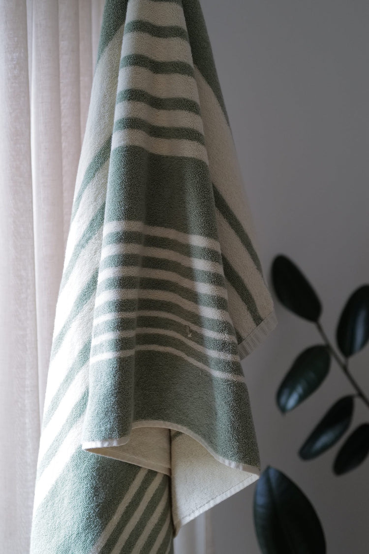 Bath Towel Sage Lines I