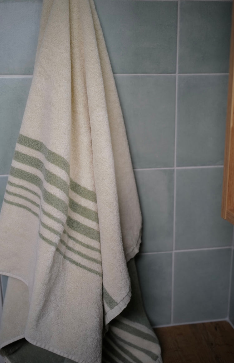 Bath Towel Sage Lines II