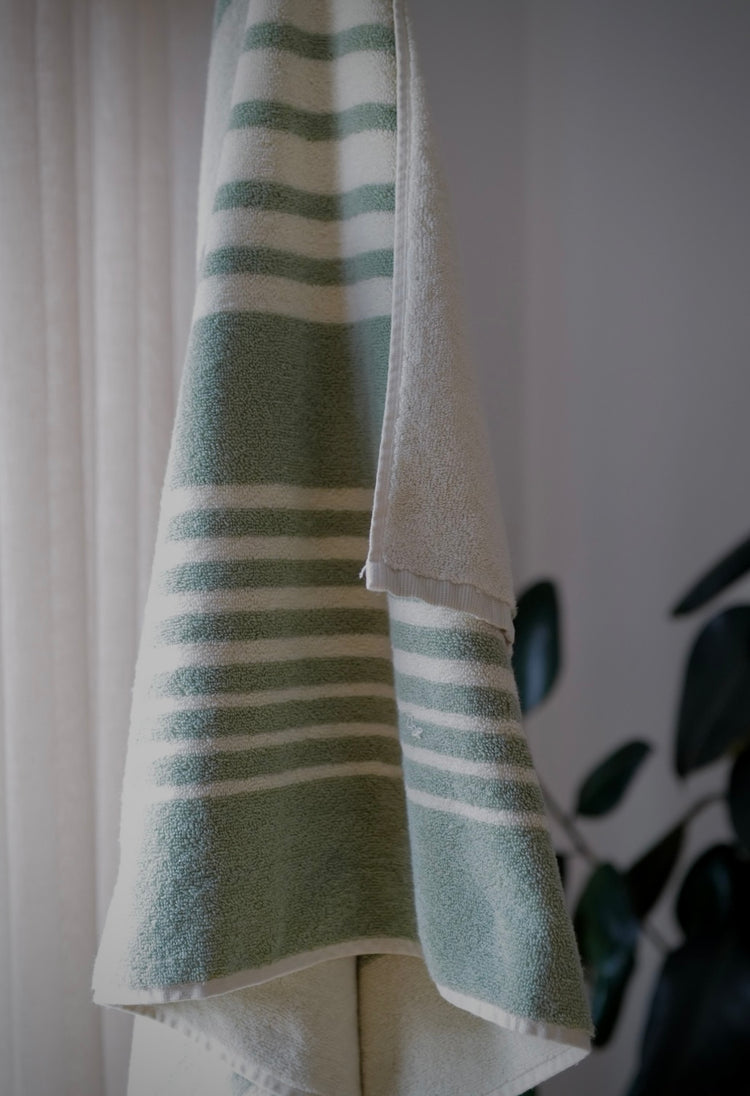Bath Towel Sage Lines I