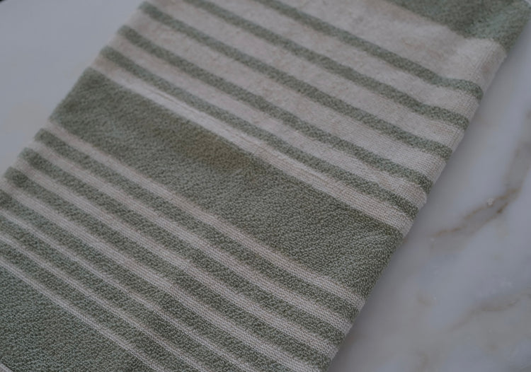 Hand Towel Sage Line I