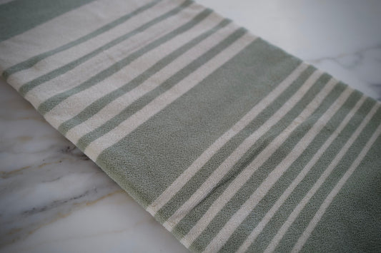 Bath Towel Sage Lines I