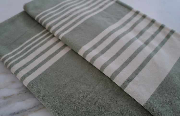 Bath Towel Sage Lines I
