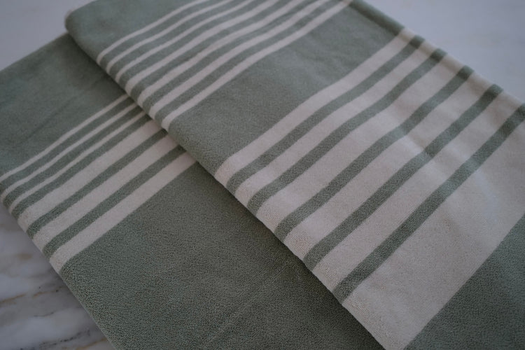 Bath Towel Sage Lines I